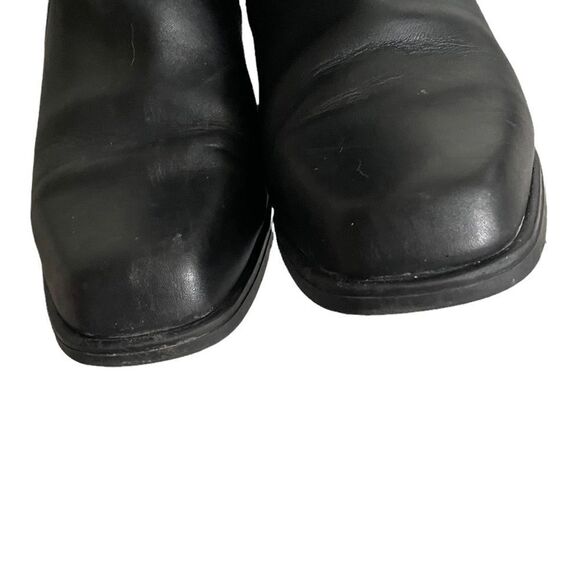 COLLEGE Black Leather Waterproof Winter Lined Snow Tall Boots Heel 10 - Picture 8 of 11